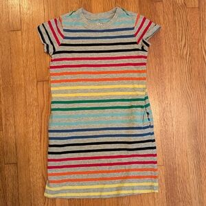 Primary Rainbow Striped Dress With Pockets